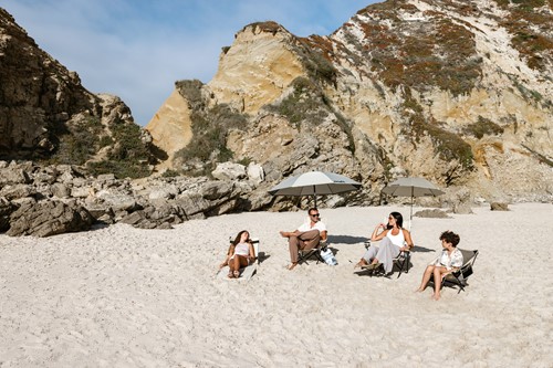 VirtuFit Strandparasol - Windscherm - 180 cm - Beige - sfeerafbeelding 3