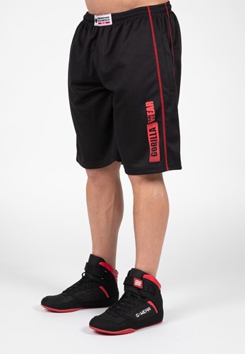 Gorilla Wear Wallace Mesh Shorts - Zwart/Rood - L/XL