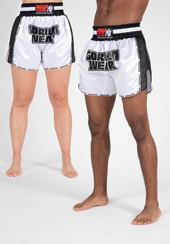 Gorilla Wear Piru Muay Thai Shorts - Wit / Zwart