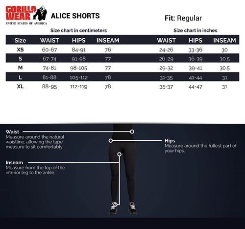 Size Chart Alice Shorts