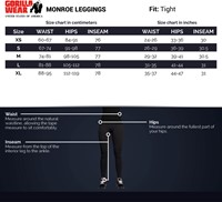 Monroe Leggings Size Chart