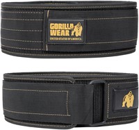Gorilla Wear 4 Inch Nylon Lifting Belt - Black/Gold - S/M