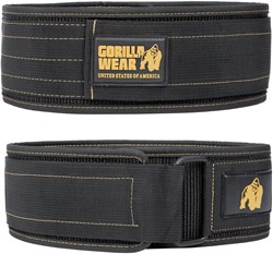 Gorilla Wear 4 Inch Nylon Lifting Belt - Black/Gold - L/XL