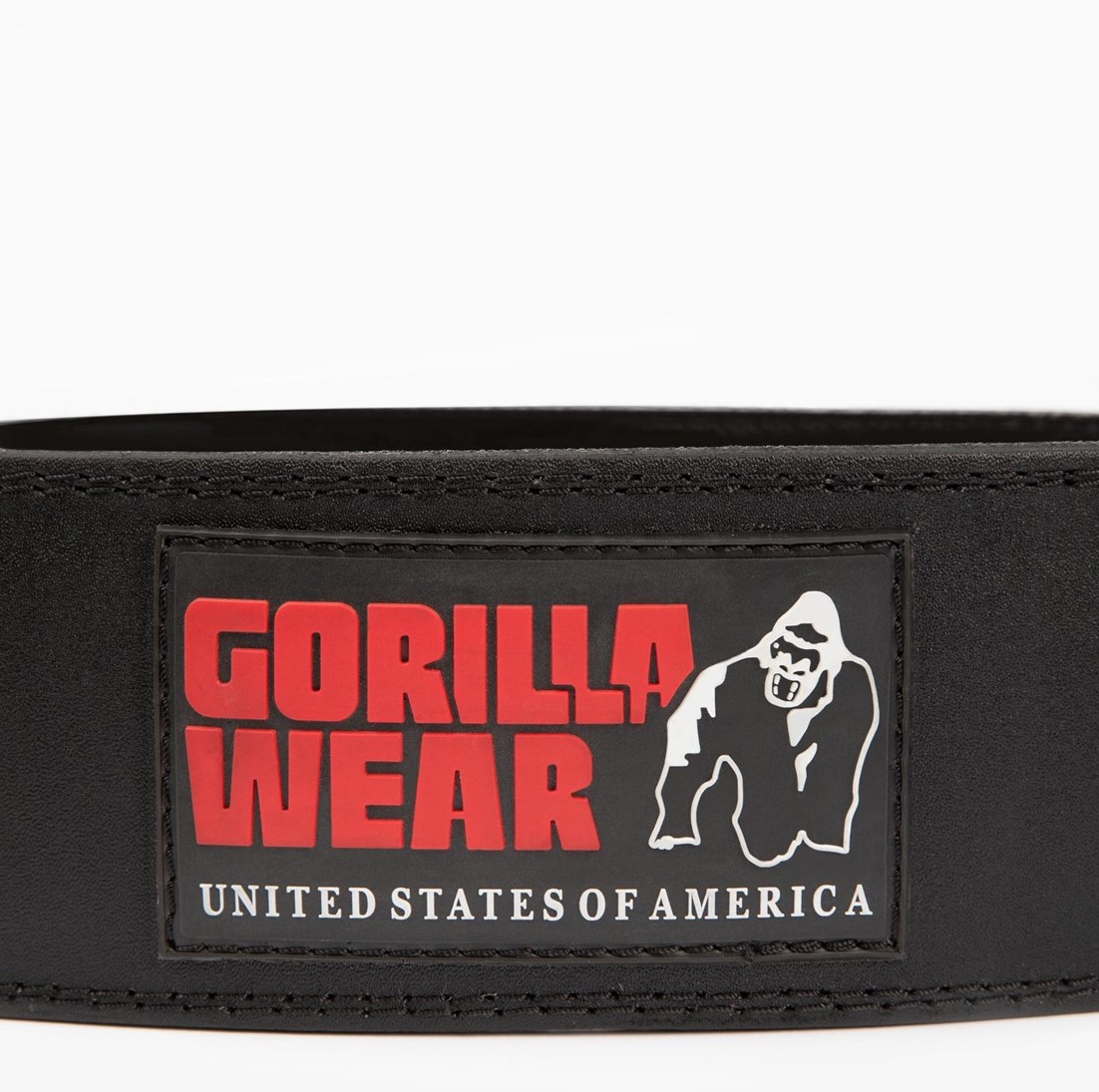 Gorilla Wear 4 Inch Padded Leather Lifting Belt - Black/Red - L/XL
